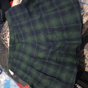 Plaid Green and Blue Women's Skirt (Secret Shorts!)